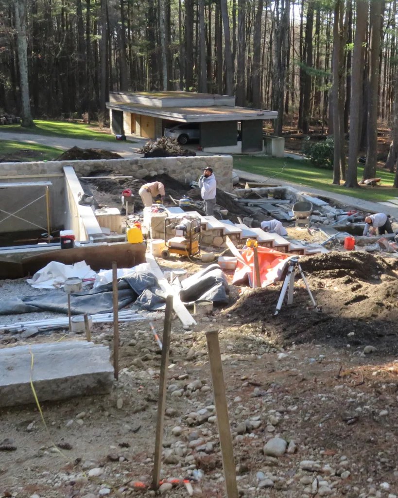 Pool construction in progress